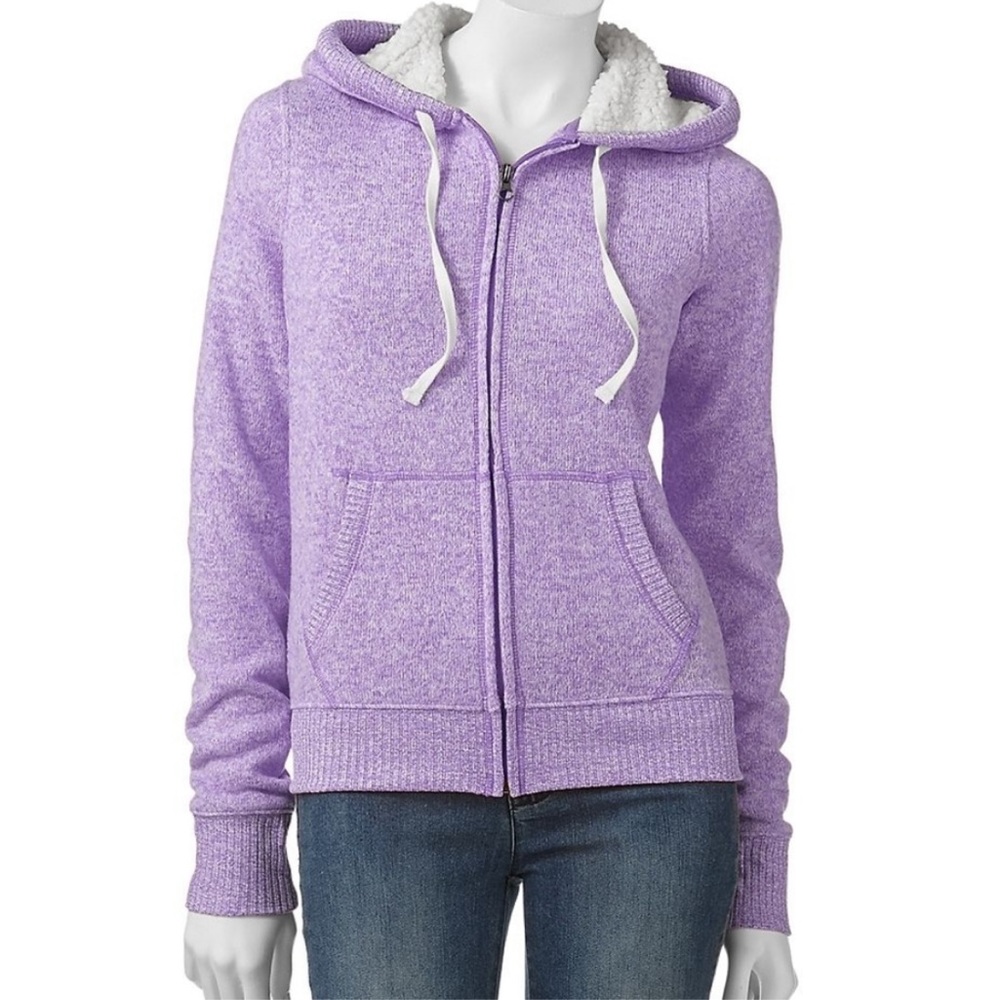 SO | Women’s Purple Zip Fleece Hoodie Sweatshirt Size Small
